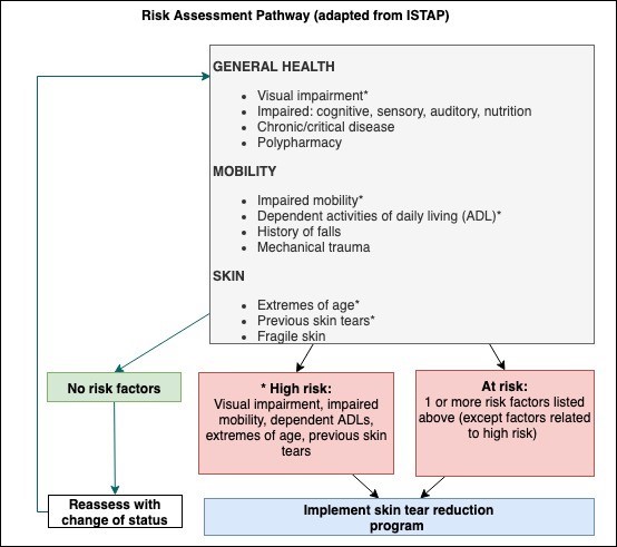 Skin tear risk assessment pathway