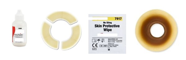 Sample products to help keep ostomy pouch in place